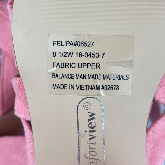 Comfortview Felipa Sandals Women’s Size 8.5W Pink Faux Suede Block Heel Strappy - Picture 11 of 11